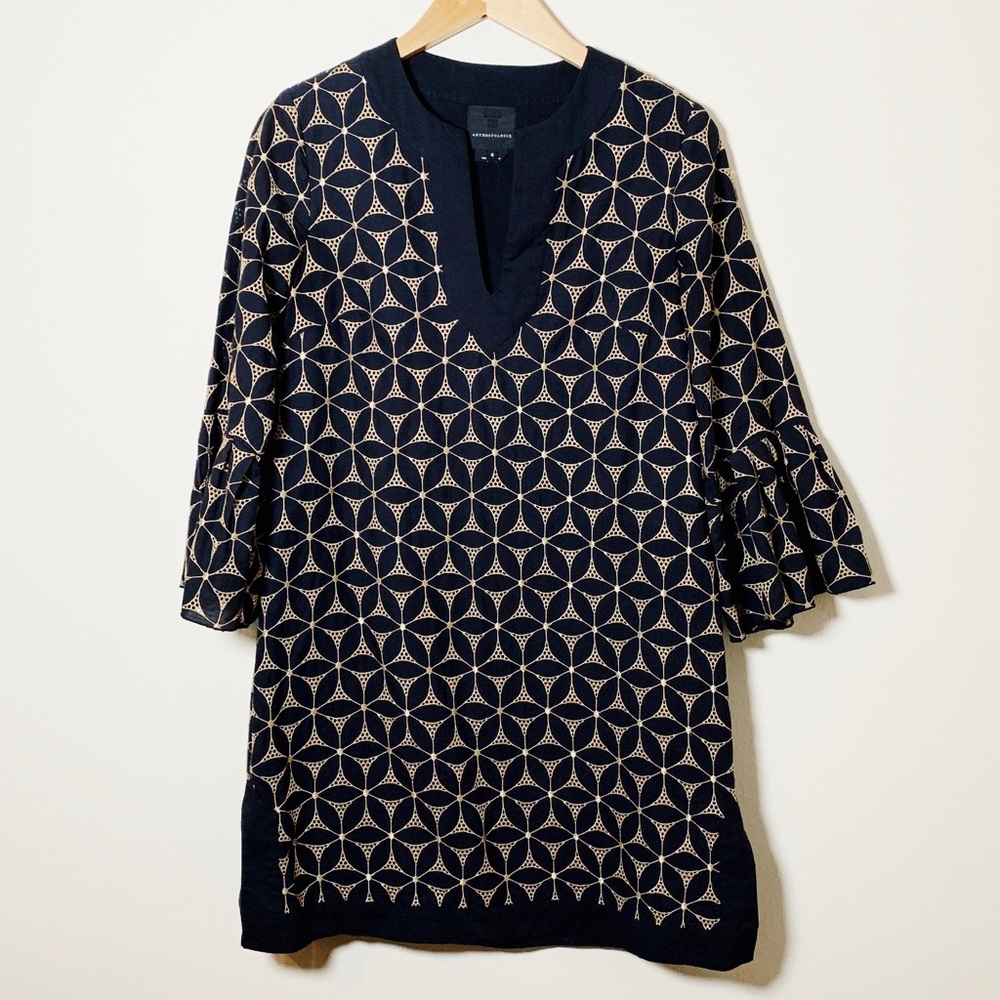 Anna Sui for Anthro Daisy Embroidered Tunic Dress